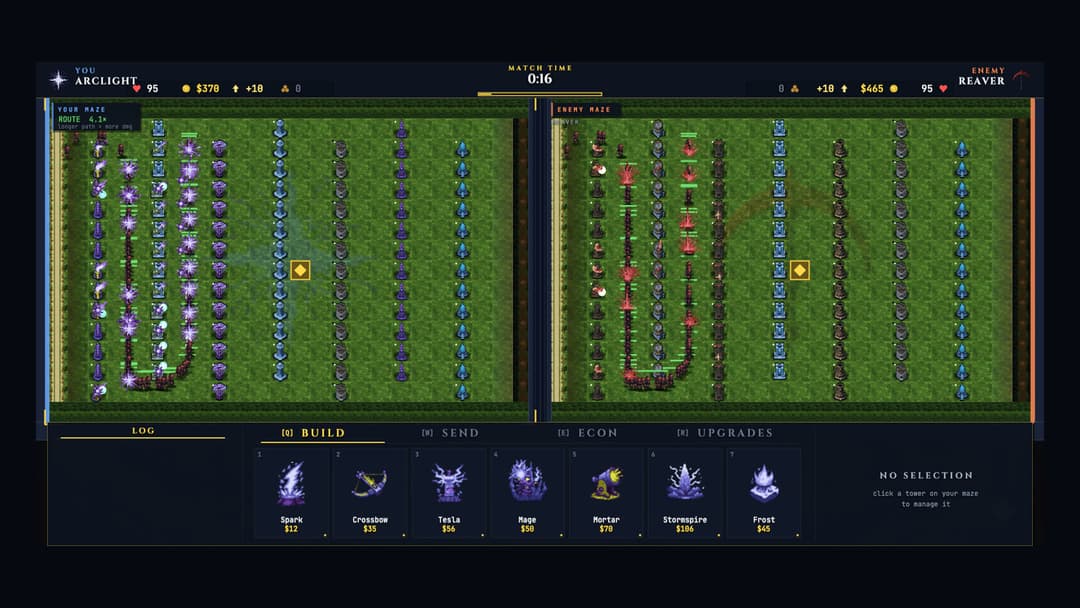 Maul Tactics maze built from chained Arclight towers