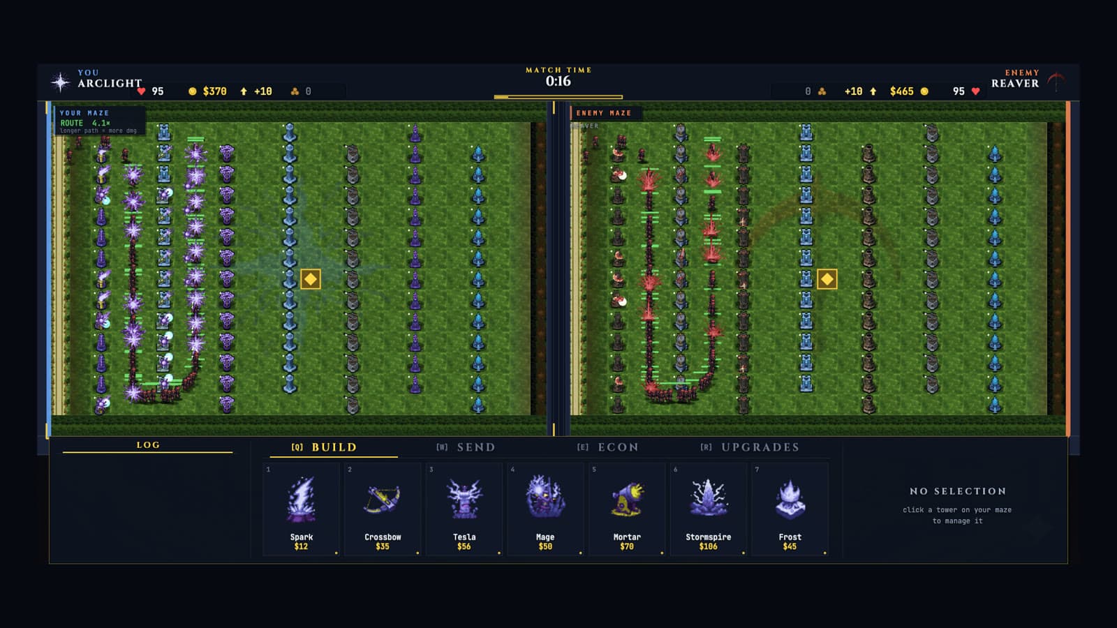 Maul Tactics maze built from chained Arclight towers