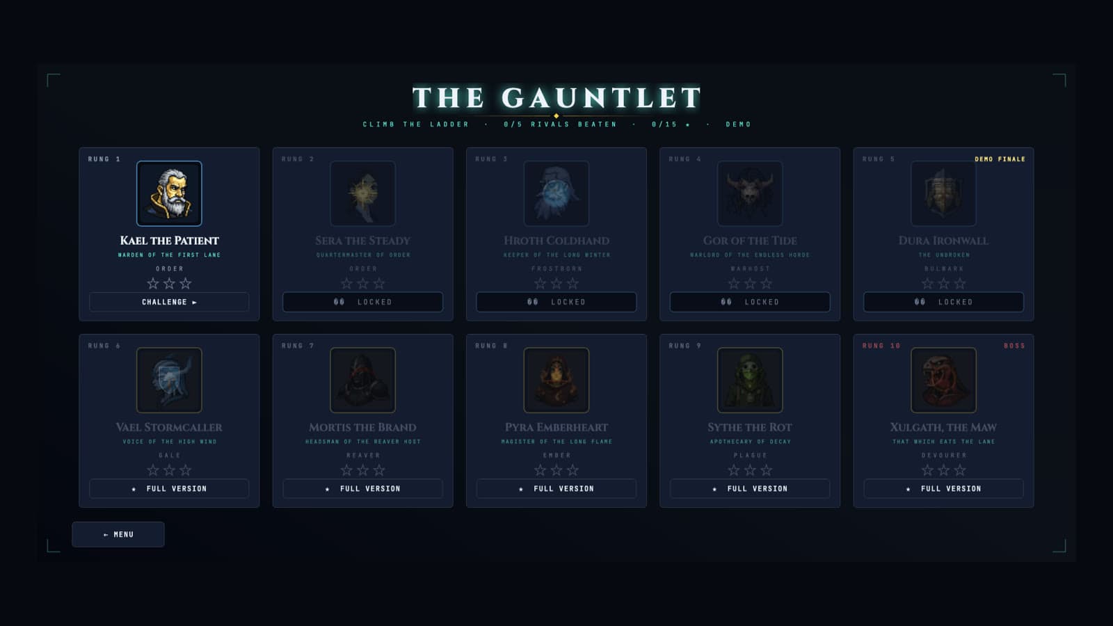 Maul Tactics gauntlet ladder progression