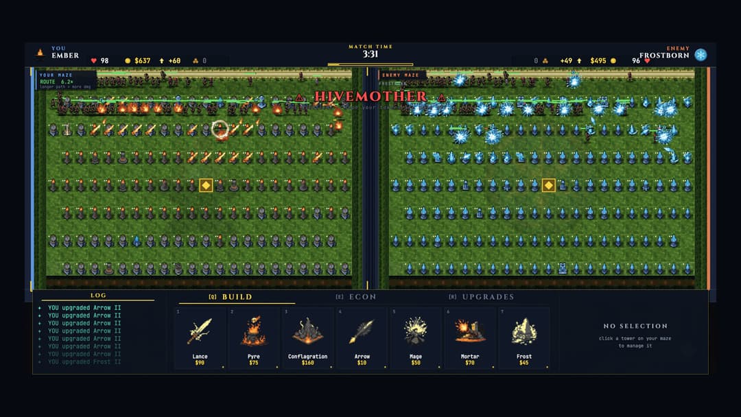 Maul Tactics wave-survivor mode under a heavy swarm