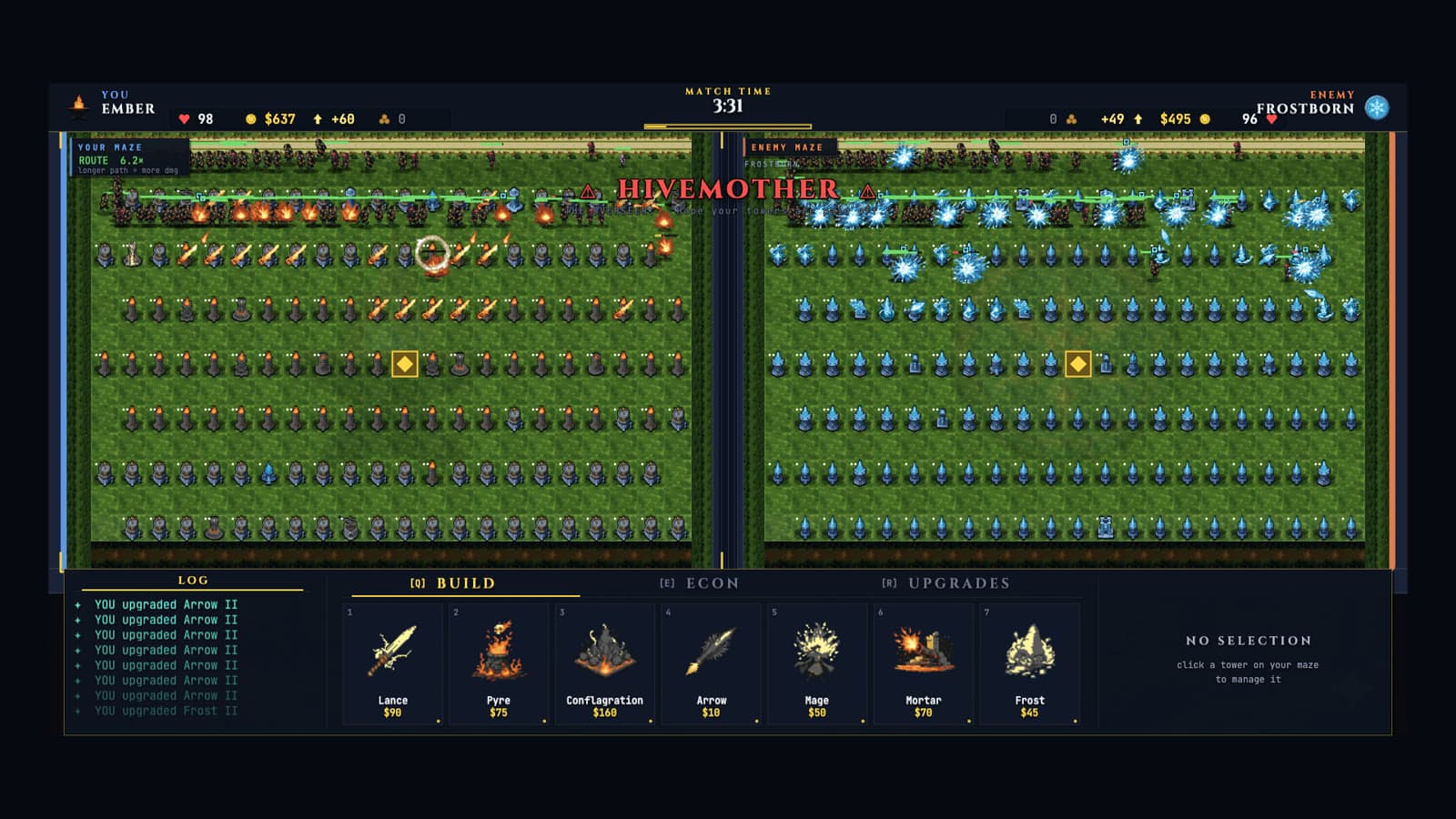 Maul Tactics wave-survivor mode under a heavy swarm